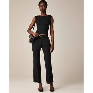 NWT!! J. CREW Kaya Pants Stretch Cotton Blend Solid Black Size 6P 6 Petite